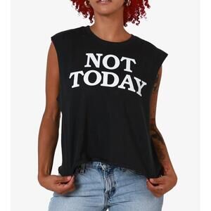 NEW GIRL DANGEROUS not today muscle tee in black